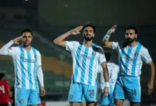 لاعبي بيراميدز يحتفلون بالهدف