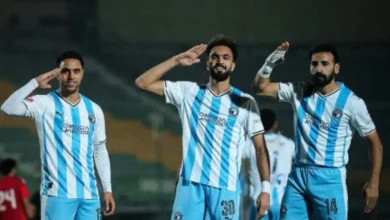لاعبي بيراميدز يحتفلون بالهدف