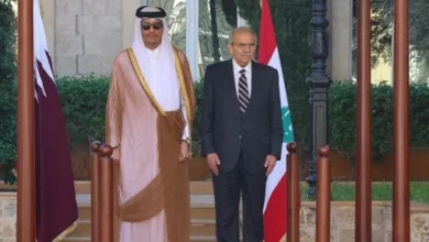 جانب من لقاء رييس الوزراء اللبناني والقطري
