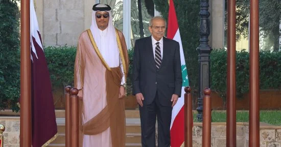 جانب من لقاء رييس الوزراء اللبناني والقطري